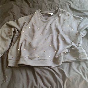 Grey embellished sweater